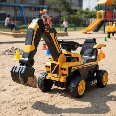 Imagem de Trator Escavadeira Puxar Terra Infantil 6 volts com Música e Luz de Le