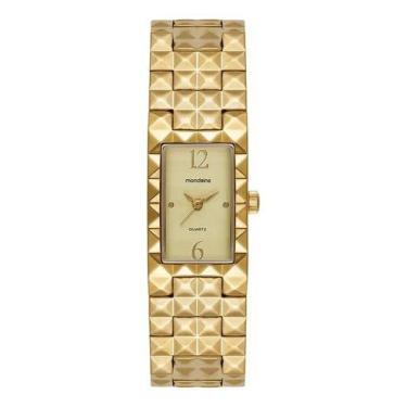 Imagem de Relógio Mondaine Feminino Quadrado Dourado Fino 99840lpmvdm1 - Dourado