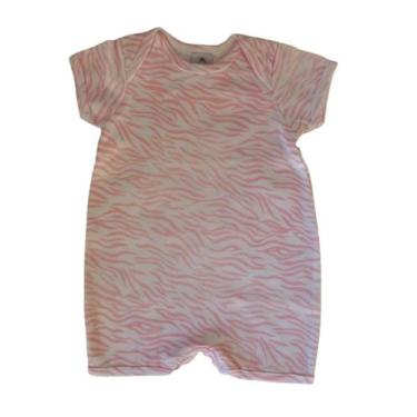 Imagem de Macacão Bebê Feminino Curto Zebrinha Piu Blu, Branco, Rosa, M
