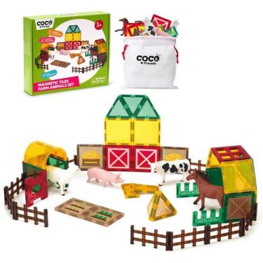 Imagem de Telhas magnéticas Farm Animals Coco&Friends para crianças de 2 a 8 ano