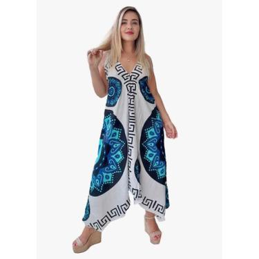 Imagem de Vestido Indiano Longo Alça Lenço Ponta Estampado Cod 015 - Aleci Fashi