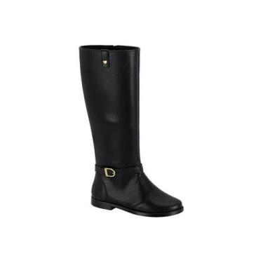Imagem de Bota Cano Alto Montaria Molekinha 2181104 Infantil Feminino, Preto, 28