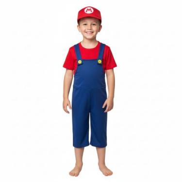 Imagem de Fantasia Infantil Super Mario - - Mundo Encantado Fantasias, Azul, GG