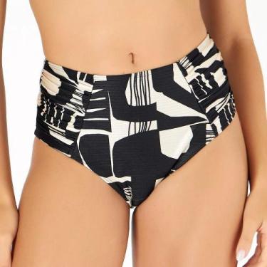 Imagem de Biquíni Max Drapee Estampado Zero Barriga - Banho de Mar, Preto, 46