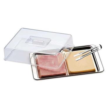 Imagem de Conjunto para frios brinox 3 pcs atina acrilico base e pegador inox 14