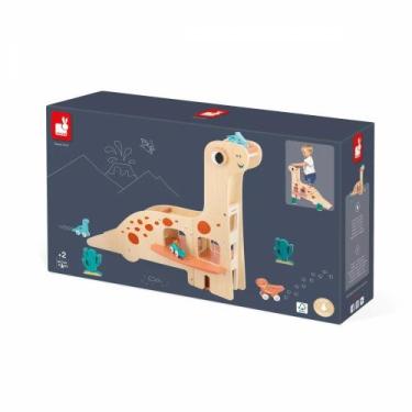 Imagem de Pista Infantil Garagem Dino em Madeira Janod Brinquedo Educativo com C