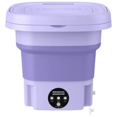 Imagem de Mini Máquina de Lavar e Secar Portátil Dobrável 8L com Drenagem para Viagem e Espaços Pequenos Bivolt