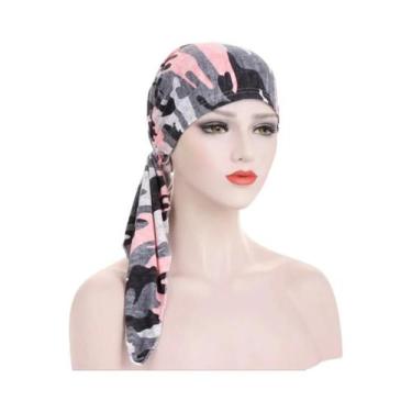 Imagem de Turbante Floral Pré-Amarrado Para Quimioterapia, Lenço De Cabeça Macio