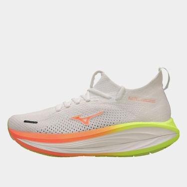 Imagem de Tênis Mizuno Neo Vista 3 Feminino, Branco, Laranja, 37