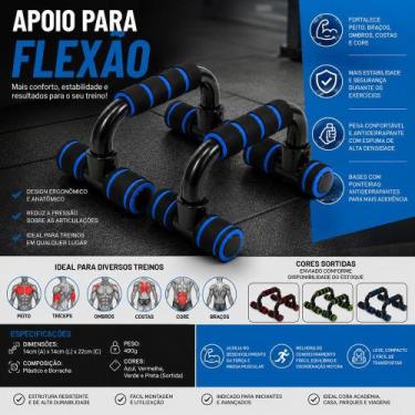 Imagem de Apoios para Flexão de Braço com Pegadores Anatômicos Antiderrapantes S