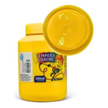 Imagem de Tinta Guache Tempera Acrilex 500ml Escolar - Escolha Sua Cor, Amarelo 