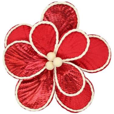 Imagem de Pick natalino Flor Poinsétia Bico de Papagaio vermelho com textura mis