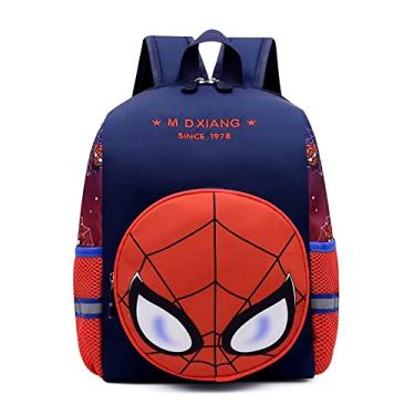 Imagem de Mochila De Escola Primária Bonita Mochila De Ombro Infantil Para Meninos e Meninas (aranha azul)