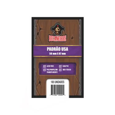 Imagem de Sleeves Padrão Usa 56 X 87mm Bucaneiros 100 unidades