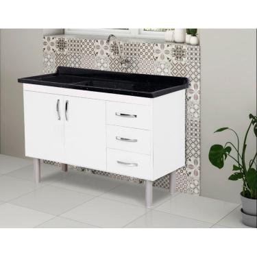 Imagem de Kit Balcão E Pia Tóquio 1.20Cm Rorato Pia Preta