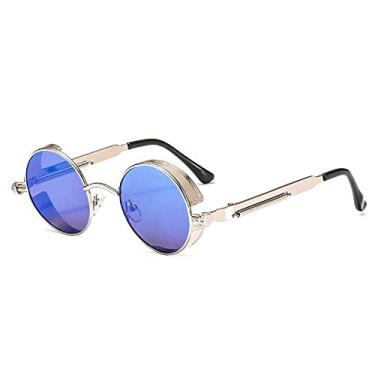 Imagem de Metal Steampunk Sunglasses Men Women Fashion Round Glasses Design Vintage Sun Glasses Oculos sol,9,China