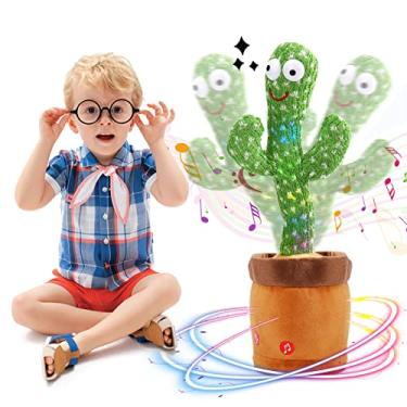 Imagem de Cacto dançante, engraçado estilo jamaicano, rotação de 270 graus, brinquedo de cacto falante para crianças grandes e adultos, repete o que você diz Brinquedo de cacto cantando brilhante colorido