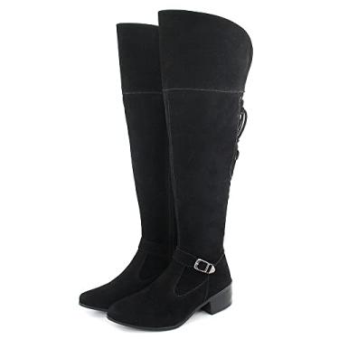 Imagem de Bota montaria feminina, Camurça BBR2 115030042 preto Cor:Preto;Tamanho:40;Genero:Feminino