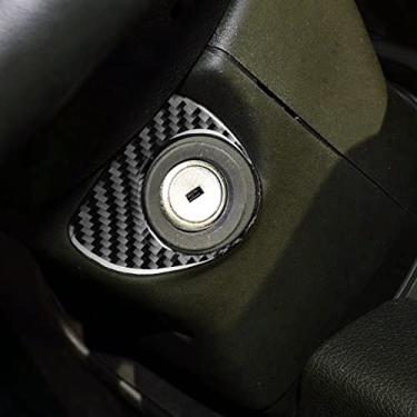 Imagem de FINMOKAL Cobertura Do Botão Do Interruptor De Ignição Do Motor De Fibra De Carbono Para Ford F-150 2015-2020