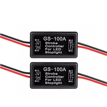 Imagem de iBrightstar Módulo piscante de controle estroboscópico piscante de 9 a 30 V para luz de freio de LED, montagem alta, 3 luzes de freio, pacote com 2