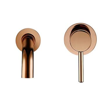 Imagem de Torneira de bacia misturador de banho torneira de pia de banheiro montagem de parede latão preto fosco com alça única água fria quente conjunto de ouro rosa branca, ouro polonês rosa, 260, china