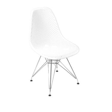 Imagem de Cadeira Eames Colmeia Base Cromada - Branco