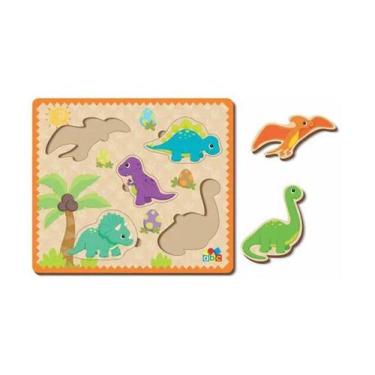 Imagem de Quebra Cabeça De Encaixe - Dinossauros - 8014 - Babebi - Kits E Gifts