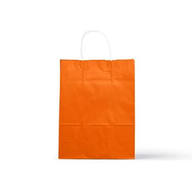 Imagem de Sacola De Papel Kraft Colorido P 18x22x9cm 50und Cor Laranja