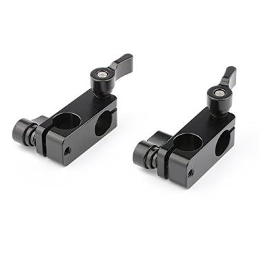Imagem de CAMVATE braçadeira de haste de ângulo direito de 15 mm haste de rotação de 90 graus para câmera de vídeo DSLR Rig (2 peças)
