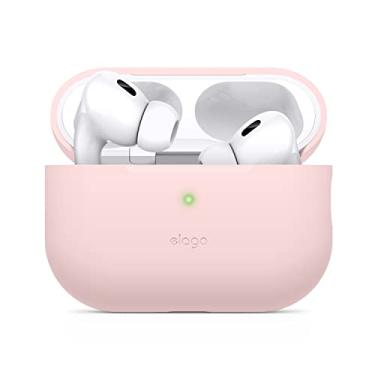 Imagem de elago Compatível com AirPods Pro 2ª geração (2022), capa protetora de silicone compatível com Apple AirPods Pro 2, LED frontal visível, suporta carregamento sem fio [rosa adorável]