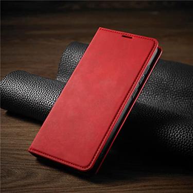Imagem de Capa de couro de pele de luxo para iPhone 14 12 13 Mini 11 Pro XR XS Max 8 7 6 6s Plus 5 5s SE 2020 2022 Flip Wallet Card Phone Cover, vermelho