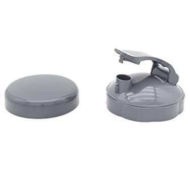 Imagem de Copos de liquidificador tampa plana e tampa flip top peças de reposição compatíveis com liquidificador Nutribullet espremedor 600W/900W, 32/24/530 ml, tampas resseláveis Stay-Fresh com junta (pacote com 2)