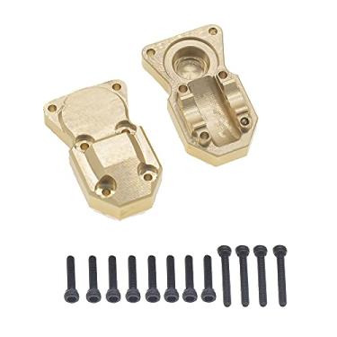 Imagem de 2 peças Tampa do eixo da ponte frontal e traseira de latão diferencial para 1/24 axial SCX24 AXI90081 AXI0001 AXI00002 AXI0004 RC Crawler Car