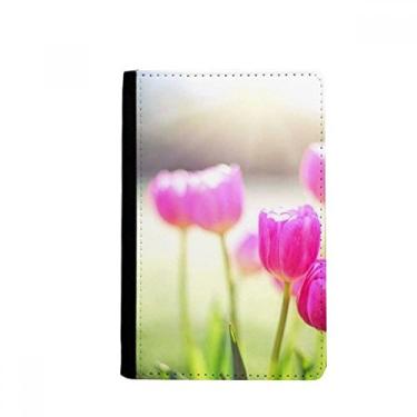 Imagem de Linda capa para passaporte com flores do sol vermelho e verde Notecase Burse carteira porta-cartão, Multicolor