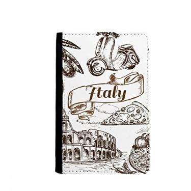 Imagem de Porta-passaporte com estampa de paisagem famosa da Itália para lugares de viagem com padrão Notecase Burse capa para cartão, Multicolor