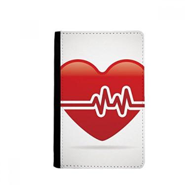 Imagem de Porta-passaporte com design padrão de eletrocardiograma de coração Notecase Burse capa carteira porta-cartão, Multicolor