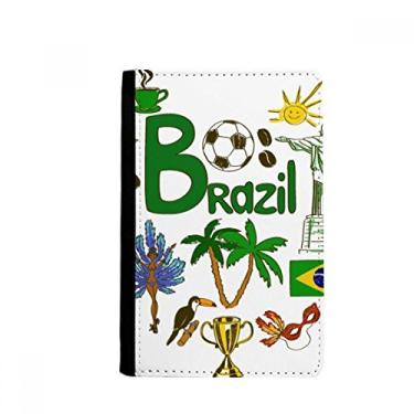 Imagem de Porta-passaporte com bandeira nacional do coração do amor do Brasil Notecase Burse capa para cartão, Multicolor