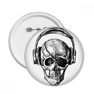 Imagem de l Fone de ouvido música padrão louco pinos redondos crachá botão emblema acessório decoração 5 peças