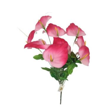 Imagem de Kit Com 10 Buquês De Antúrio Artificial 10 Flores Decoração - Chen