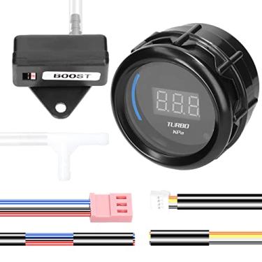Imagem de Qudai Medidor digital de carro medidor de turbo de 52 mm display LED 1,0-2,0 kPa com função de alarme de sensor para motocicleta de caminhão de carro