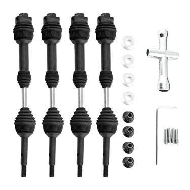 Imagem de Metal Front & Rear Driveshafts Kits Replacement Modified for TRAXXAS Hoss/Rustler/Slash/Stampede 4X4 2wd