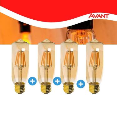 Imagem de Kit 4 Lâmpada Led Casa Retrô Luxpin 2W Âmbar 2200K Base G9 127V