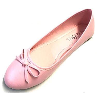 Imagem de Sapatilha feminina bailarina com laço Shoes 18, rosa, 7.5