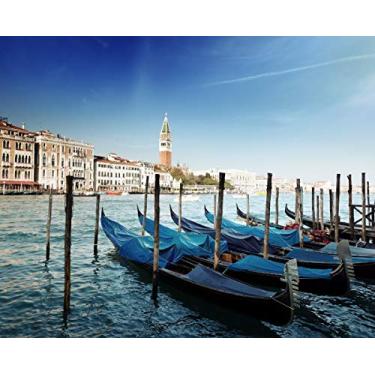Imagem de Adesivo Parede Painel Itália Veneza gondola 80x50cm