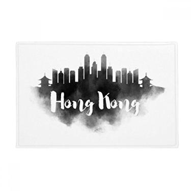 Imagem de DIYthinker Hongkong China Landmark Ink Tapete de chão antiderrapante para porta de banheiro