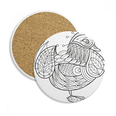 Imagem de Caneca de porta-copos com tinta de pássaro Flying Line para proteção de mesa, pedra absorvente
