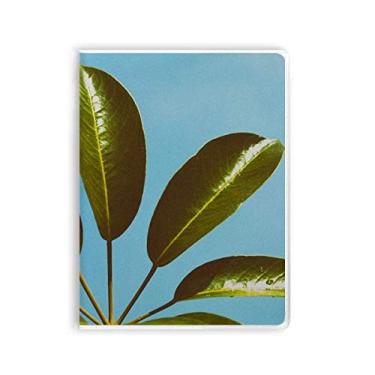 Imagem de Caderno de folhas de céu azul com imagem de plantas e capa macia Diário