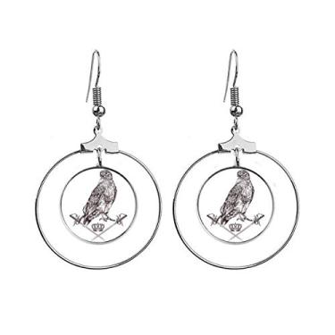 Imagem de Brincos de águia espada coroa animal estilo barroco pendentes joia círculo gota