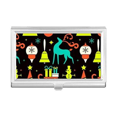 Imagem de Porta-cartões de visita com tema de alce de Natal, porta-cartões