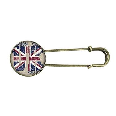 Imagem de Broche de metal retrô com a bandeira da Union Jack do Rei de Londres do Reino Unido